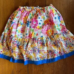 Johnny Was silk layered short skirt-XS adjustable tie wais, fits like a S